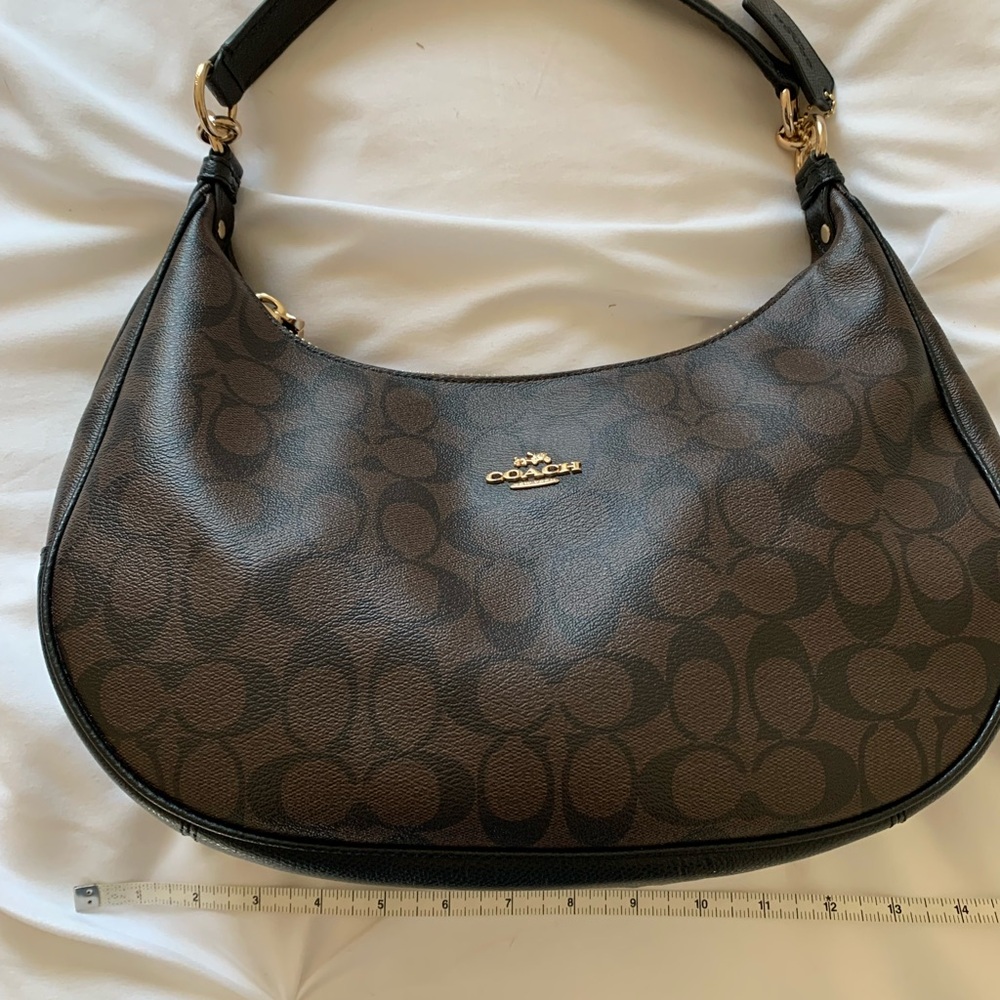 Coach Dark Brown Monogram Hobo Bag